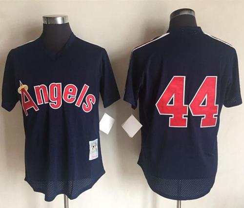 Mitchell And Ness 1984 Angels of Anaheim #44 Reggie Jackson Navy Blue Throwback Stitched MLB Jersey - Click Image to Close